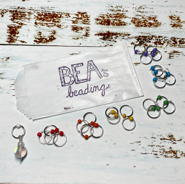 Bea's Beading Rainbow PRIDE Handmade Snagless Snag-Free Knitting Stitch Markers