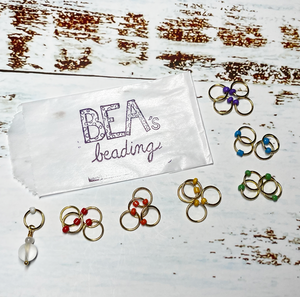 Bea's Beading Rainbow PRIDE Handmade Snagless Snag-Free Knitting Stitch Markers