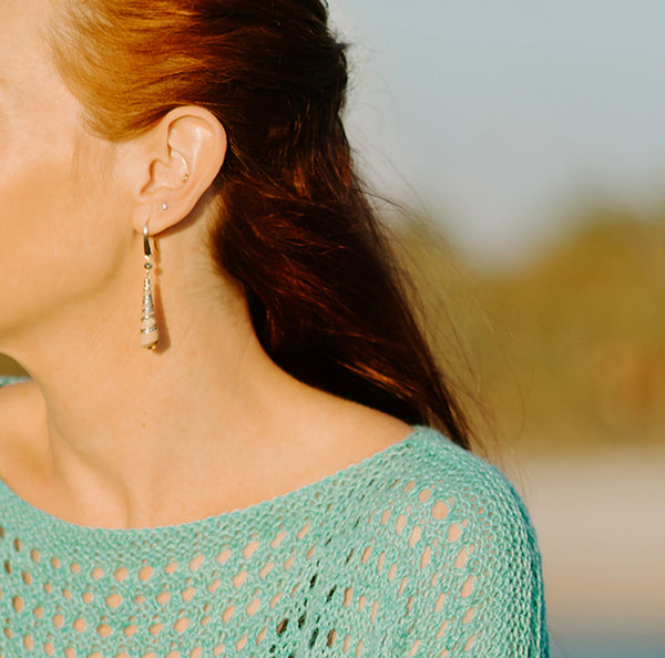Bea's Beading Venice Handmade Gold Shell Earrings