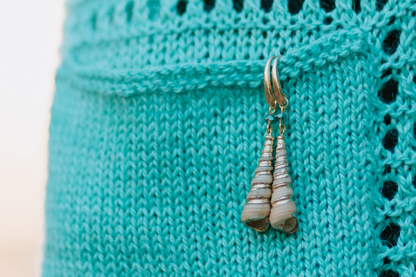 Bea's Beading Venice Handmade Gold Shell Earrings