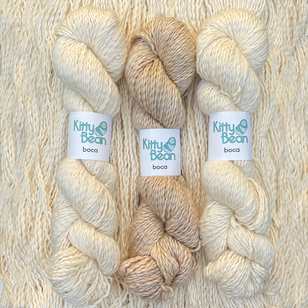 KittyBean Beanut Boca Baby Kit: Pima Cotton DK Yarn | Hand-Dyed Skeins | Layette Knitting