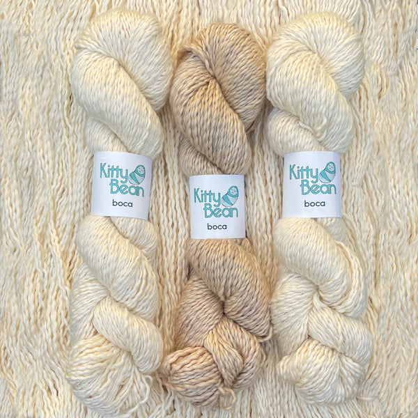 KittyBean Beanut Boca Baby Kit: Pima Cotton DK Yarn | Hand-Dyed Skeins | Layette Knitting