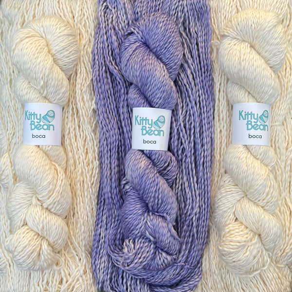 KittyBean Beanut Boca Baby Kit: Pima Cotton DK Yarn | Hand-Dyed Skeins | Layette Knitting
