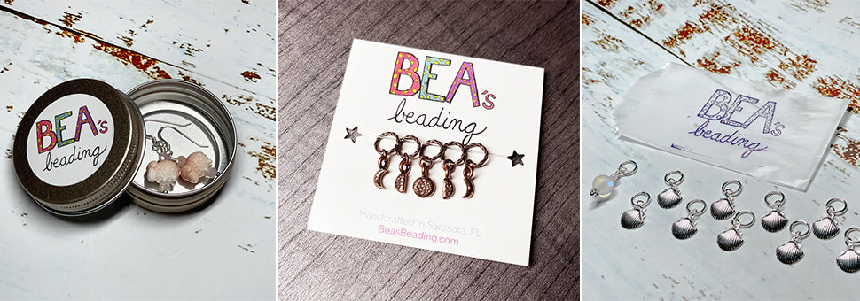 Sarasota Stitch Markers Handmade Knitting Beas Beading Earings