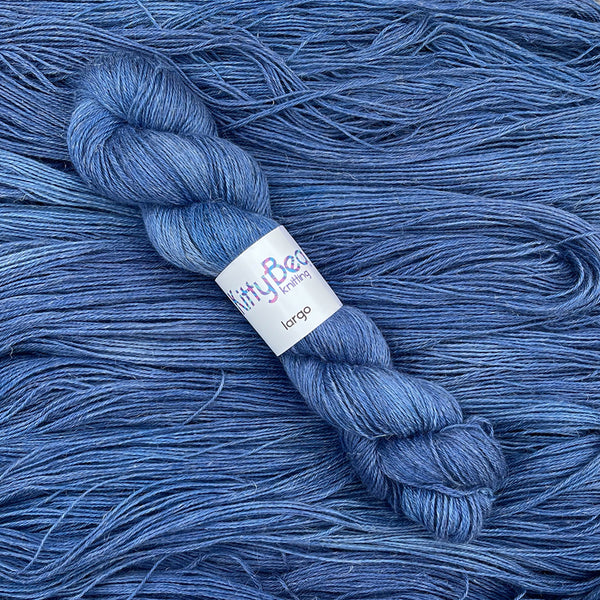 Largo: Alpaca, Linen, Silk Fingering Weight Yarn | Hand-Dyed Skeins