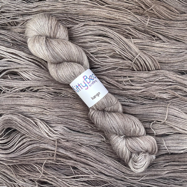 Largo: Alpaca, Linen, Silk Fingering Weight Yarn | Hand-Dyed Skeins