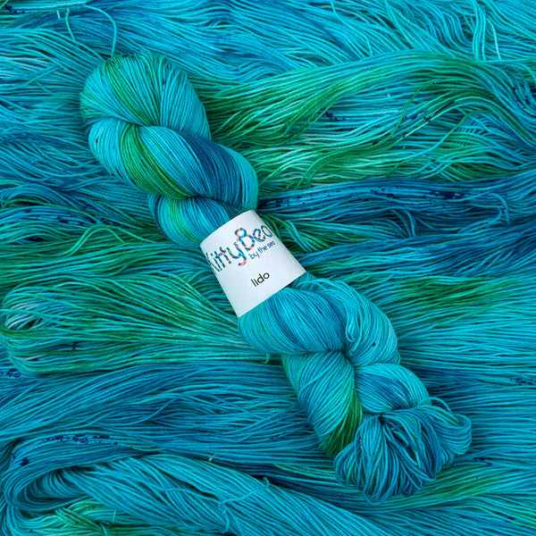 Lido: Superwash Merino Wool/Nylon Yarn | Hand-Dyed Skeins | KittyBea by the Sea