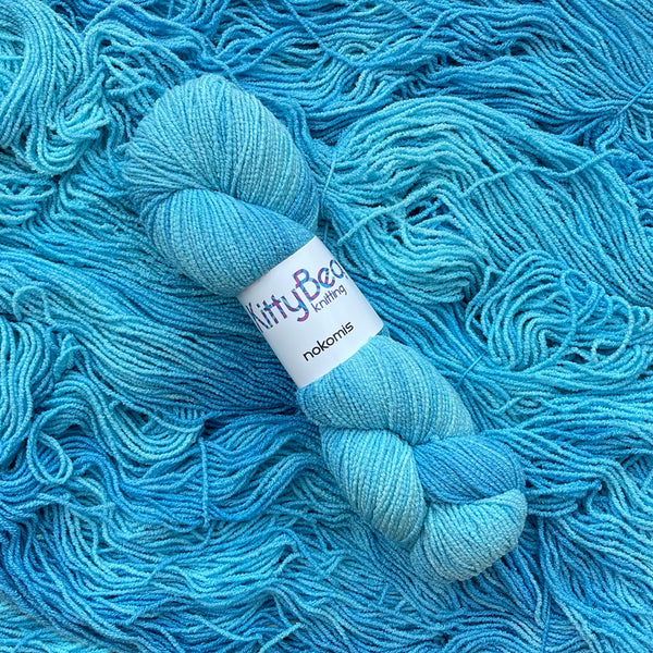 NEW! Nokomis: Bamboo Cotton Nylon Vegan Sock Yarn | Hand-Dyed Skeins | KittyBean Knitting