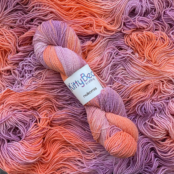 NEW! Nokomis: Bamboo Cotton Nylon Vegan Sock Yarn | Hand-Dyed Skeins | KittyBean Knitting