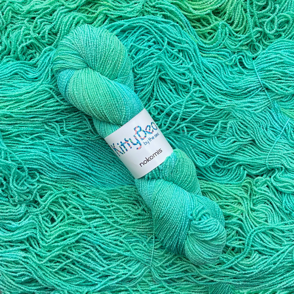 NEW! Nokomis: Bamboo Cotton Nylon Vegan Sock Yarn | Hand-Dyed Skeins | KittyBea by the Sea