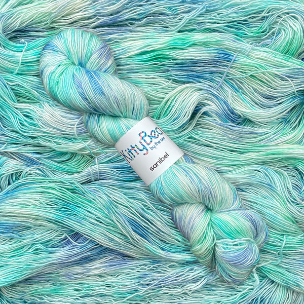 Sanibel: Superwash Merino Wool Silk Yarn | Hand-Dyed Skeins | KittyBea by the Sea