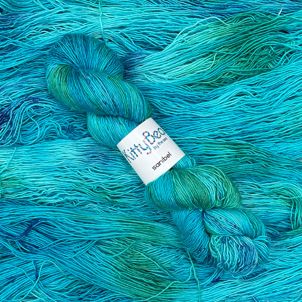 CLEARANCE Sanibel: Superwash Merino Wool Silk Yarn | Hand-Dyed Skeins | KittyBea by the Sea