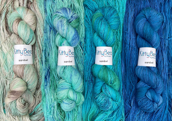 SALE Sanibel: Superwash Merino Wool Silk Yarn | Hand-Dyed Skeins | KittyBea by the Sea