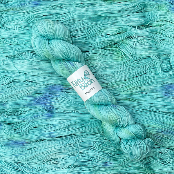 NEW Marco Sock: Pima Cotton Fingering Yarn | Hand-Dyed Skeins | KittyBean Knitting