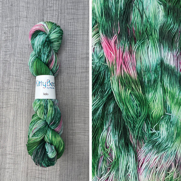Lido: Superwash Merino Wool/Nylon Yarn | Hand-Dyed Skeins | KittyBea by the Sea