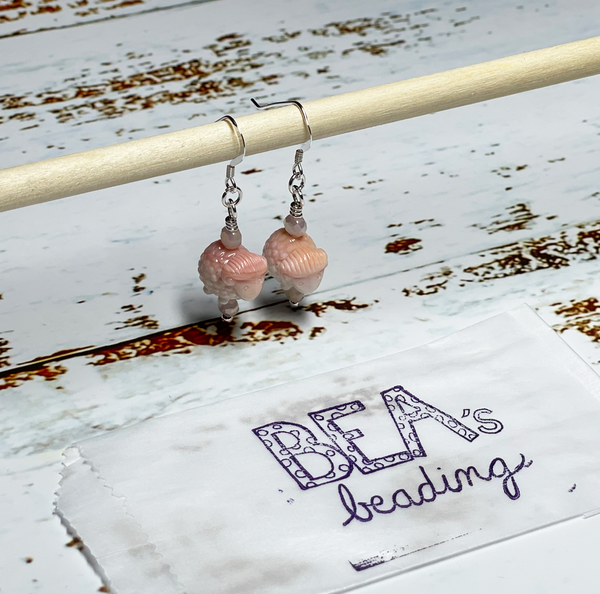 Bea's Beading Sheepie Conch Handmade Earrings