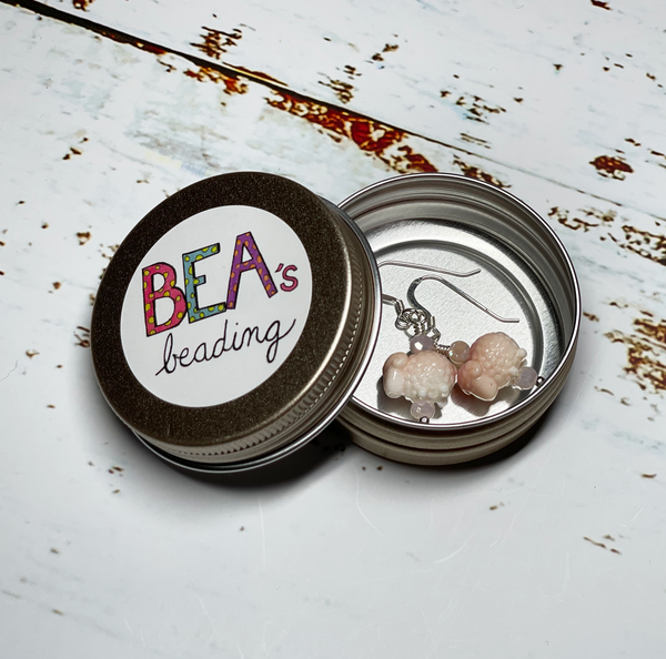 Bea's Beading Sheepie Conch Handmade Earrings