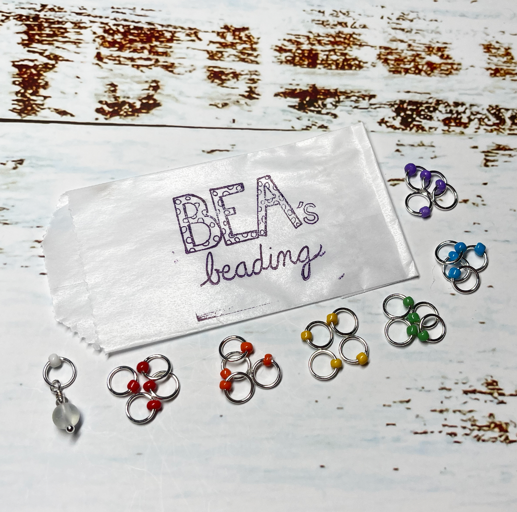 Bea's Beading Rainbow PRIDE Handmade Snagless Snag-Free Knitting Stitch Markers
