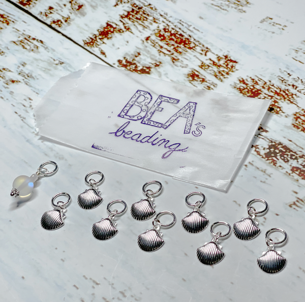 Bea's Beading Crescent Handmade Knitting Stitch Markers