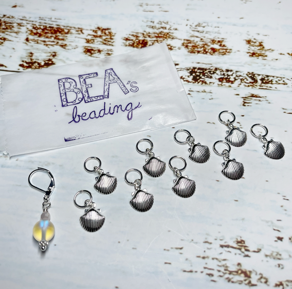 Bea's Beading Crescent Handmade Knitting Stitch Markers