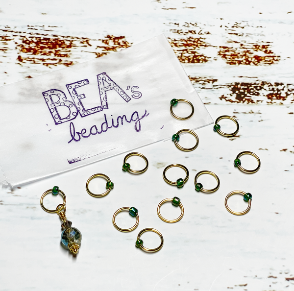 Bea's Beading Panama Handmade Knitting Stitch Markers