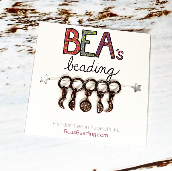 NEW! Bea's Beading Apollo Copper Handmade Knitting Stitch Markers