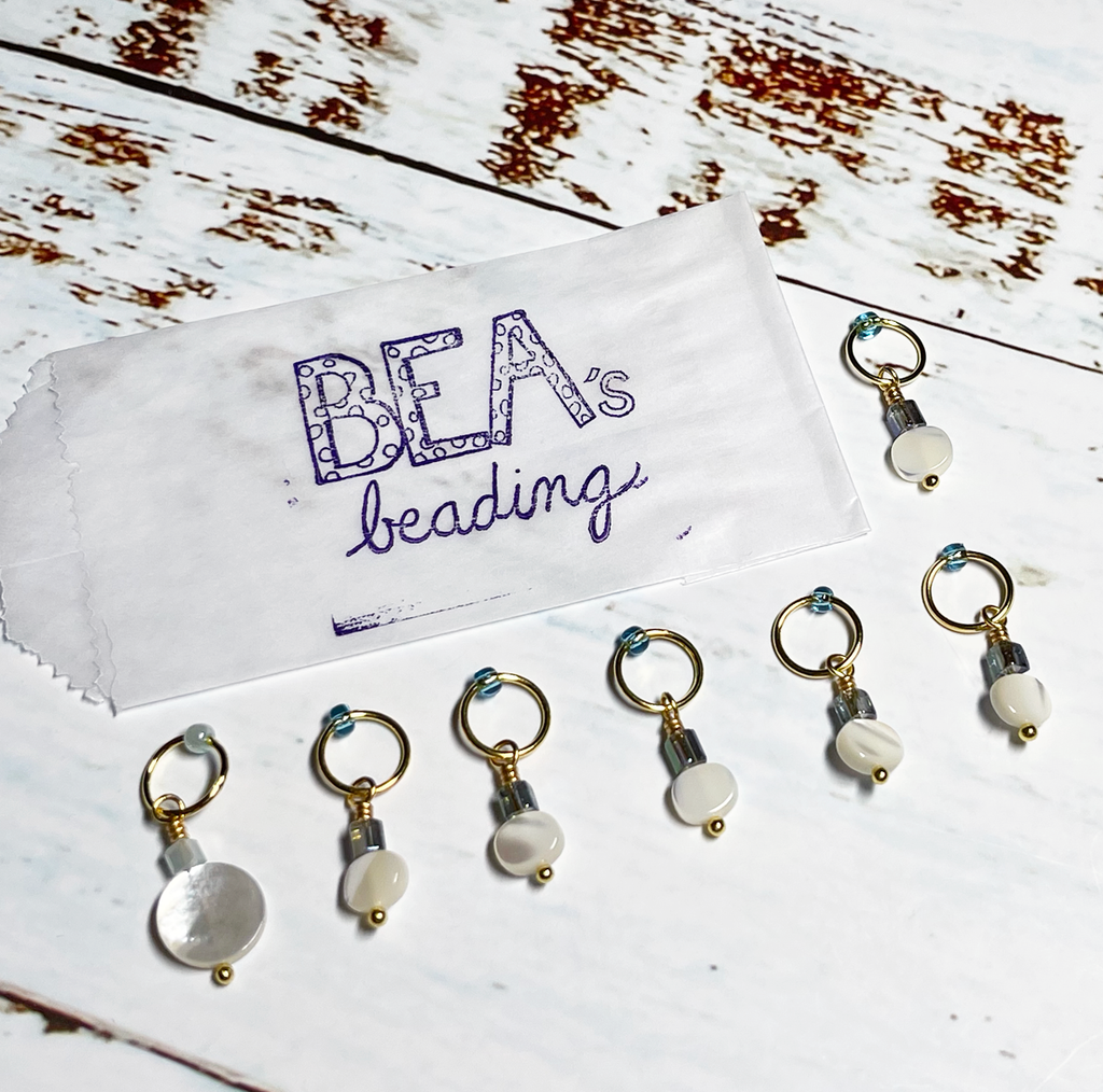 Bea's Beading Conch Handmade Knitting Stitch Markers