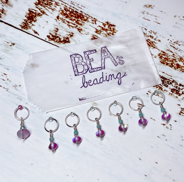 Bea's Beading South Beach Handmade Knitting Stitch Markers