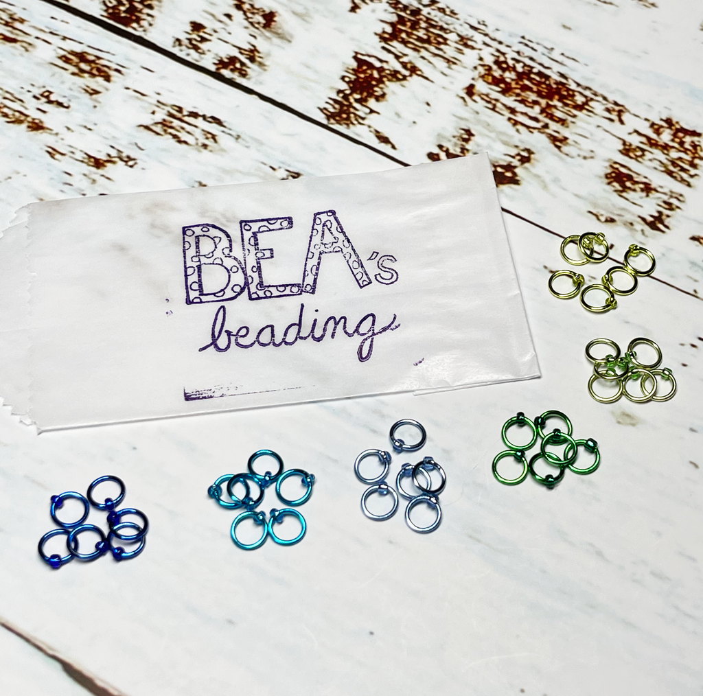 Bea's Beading Extra Small Snagless Snag-Free Handmade Knitting Stitch Markers