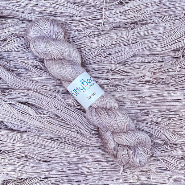 Largo: Alpaca, Linen, Silk Fingering Weight Yarn | Hand-Dyed Skeins | KittyBea by the Sea