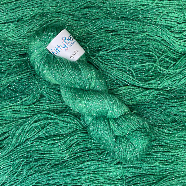 Apollo: Superwash Merino Nylon Lurex | KittyBea by the Sea | Hand-Dyed Knitting Crochet Yarn