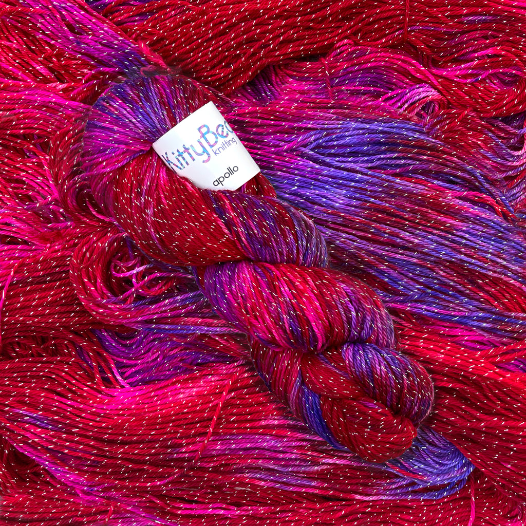 Apollo: Superwash Merino Nylon Lurex| Hand-Dyed Knitting Crochet Sock Yarn