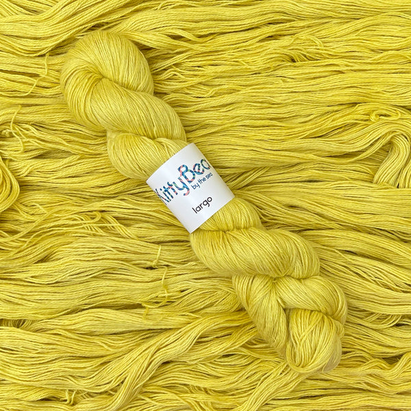Largo: Alpaca, Linen, Silk Fingering Weight Yarn | Hand-Dyed Skeins | KittyBea by the Sea