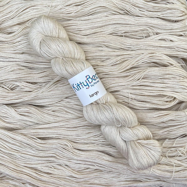 Largo: Alpaca, Linen, Silk Fingering Weight Yarn | Hand-Dyed Skeins | KittyBea by the Sea