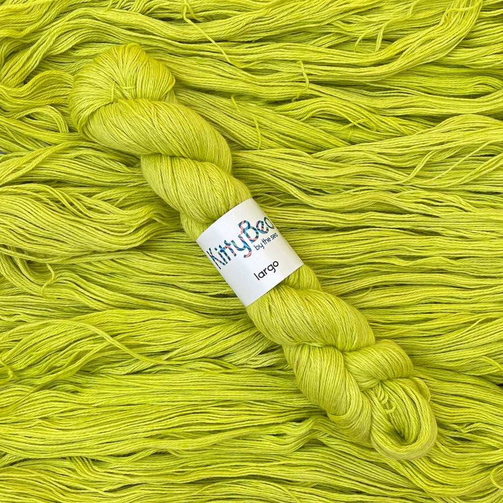 Largo: Alpaca, Linen, Silk Fingering Weight Yarn | Hand-Dyed Skeins | KittyBea by the Sea