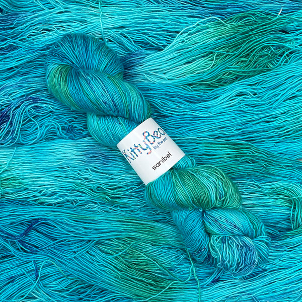 Sanibel: Superwash Merino Wool Silk Yarn | Hand-Dyed Skeins | KittyBea by the Sea