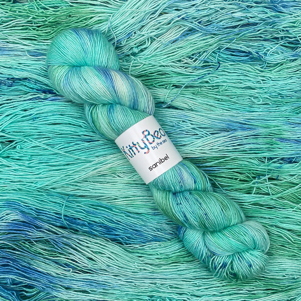 Sanibel: Superwash Merino Wool Silk Yarn | Hand-Dyed Skeins | KittyBea by the Sea