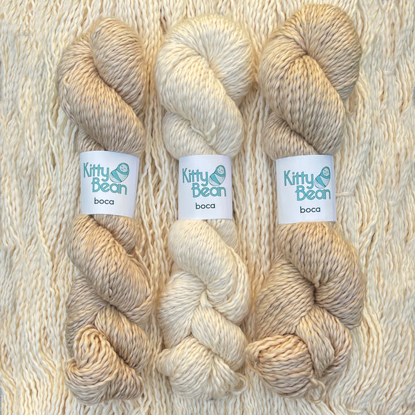 KittyBean Beanut Boca Baby Kit: Pima Cotton DK Yarn | Hand-Dyed Skeins | Layette Knitting