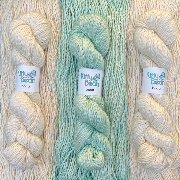 KittyBean Beanut Boca Baby Kit: Pima Cotton DK Yarn | Hand-Dyed Skeins | Layette Knitting