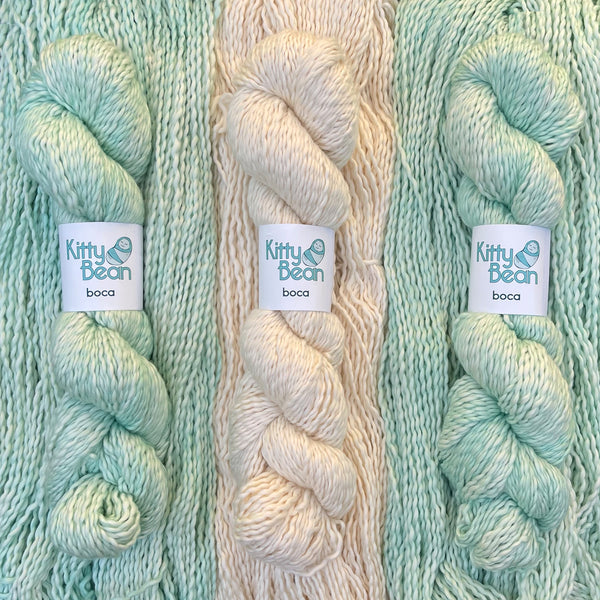 KittyBean Beanut Boca Baby Kit: Pima Cotton DK Yarn | Hand-Dyed Skeins | Layette Knitting