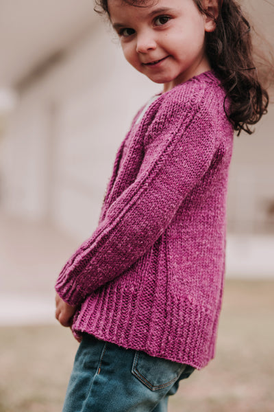 Reidette Girls Cardigan Knitting Pattern Download