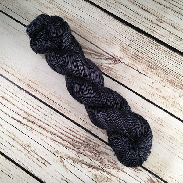 Moody Blue Egmont Superwash Merino Wool Yarn Single Ply Hand-Dyed by Kitty Bea Knitting