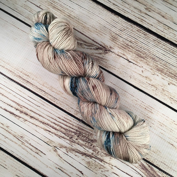 Sandbar Egmont Superwash Merino Wool Yarn Single Ply Hand-Dyed by Kitty Bea Knitting